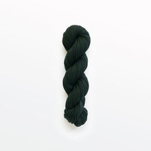 Load image into Gallery viewer, salamander sport yarn, logwood, weld, & fustic wood, greenish black, naturally dyed yarn, non-superwash, 156 yards, Merino/Rambouillet cross wool