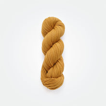 Load image into Gallery viewer, Mustard worsted yarn, fustic wood, deep yellow, naturally dyed yarn, non-superwash, 240 yards, Merino/Rambouillet cross wool