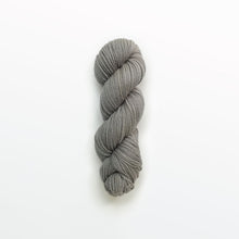 Load image into Gallery viewer, narwhal worsted yarn, iron + acorns, light gray, naturally dyed yarn, non-superwash, 240 yards, Merino/Rambouillet cross wool
