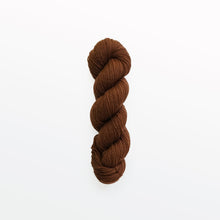 Load image into Gallery viewer, auburn fingering yarn, cutch and madder root, reddish brown, naturally dyed yarn, non-superwash, 218 yards, bluefaced leicester wool
