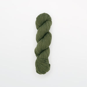 fern fingering yarn, logwood + weld, medium green, naturally dyed yarn, non-superwash, 218 yards, bluefaced leicester wool