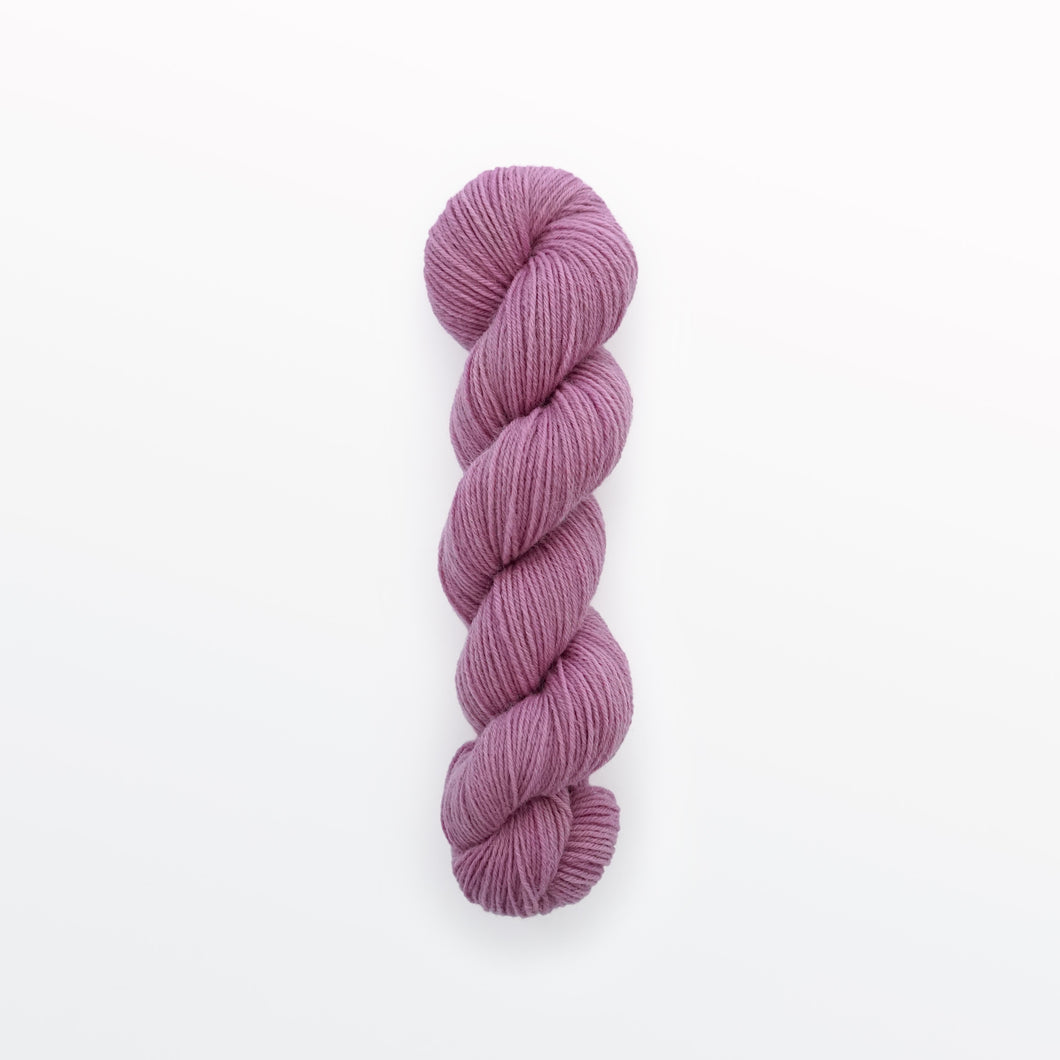 lavender fingering yarn, cochineal, pinkish purple, naturally dyed yarn, non-superwash, 218 yards, bluefaced leicester wool