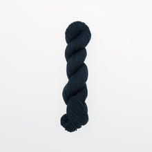 Load image into Gallery viewer, light denim fingering yarn, logwood, deep navy blue, naturally dyed yarn, non-superwash, 218 yards, bluefaced leicester wool
