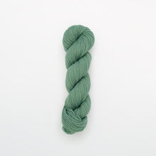Load image into Gallery viewer, sea foam fingering yarn, black knight scabiosa, light aqua blue, naturally dyed yarn, non-superwash, 218 yards, bluefaced leicester wool
