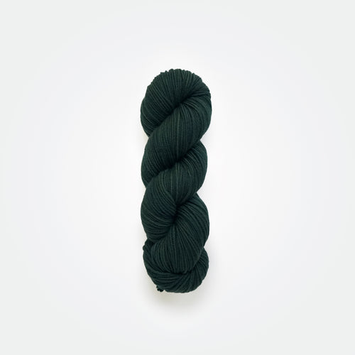 Seaweed DK yarn, logwood & weld, greenish-black, naturally dyed yarn, non-superwash, 260 yards, Merino/Rambouillet cross wool