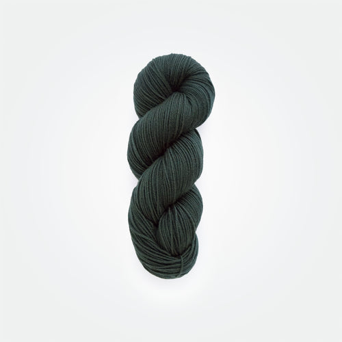 Seaweed DK yarn, logwood & weld, greenish-black, naturally dyed yarn, non-superwash, 260 yards, Merino/Rambouillet cross wool