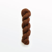 Load image into Gallery viewer, auburn fingering yarn, madder root and cutch, reddish brown, naturally dyed yarn, non-superwash, 225 yards, merino/rambouillet cross wool

