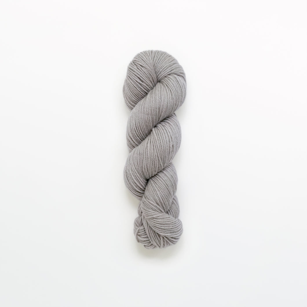 narwhal fingering yarn, acorns & iron, light gray, naturally dyed yarn, non-superwash, 225 yards, merino/rambouillet cross wool