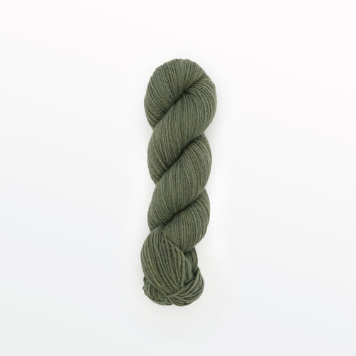 fern fingering yarn, weld & logwood, olive green, naturally dyed yarn, non-superwash, 225 yards, merino/rambouillet cross wool