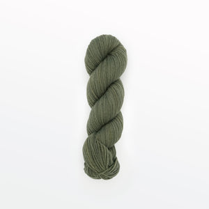 fern fingering yarn, weld & logwood, olive green, naturally dyed yarn, non-superwash, 225 yards, merino/rambouillet cross wool