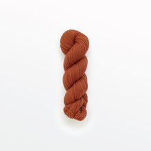 Load image into Gallery viewer, marmalade fingering yarn, madder root and cutch, dark orange, naturally dyed yarn, non-superwash, 225 yards, merino/rambouillet cross wool
