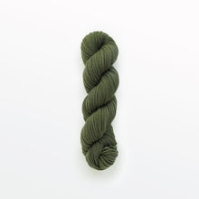 Load image into Gallery viewer, Fern sport yarn, weld &amp; logwood, olive green, naturally dyed yarn, non-superwash, 156 yards, Merino/Rambouillet cross wool
