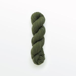 Fern sport yarn, weld & logwood, olive green, naturally dyed yarn, non-superwash, 156 yards, Merino/Rambouillet cross wool