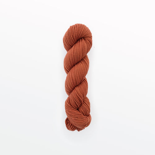 marmalade sport yarn, madder root and cutch, reddish orange, naturally dyed yarn, non-superwash, 156 yards, Merino/Rambouillet cross wool