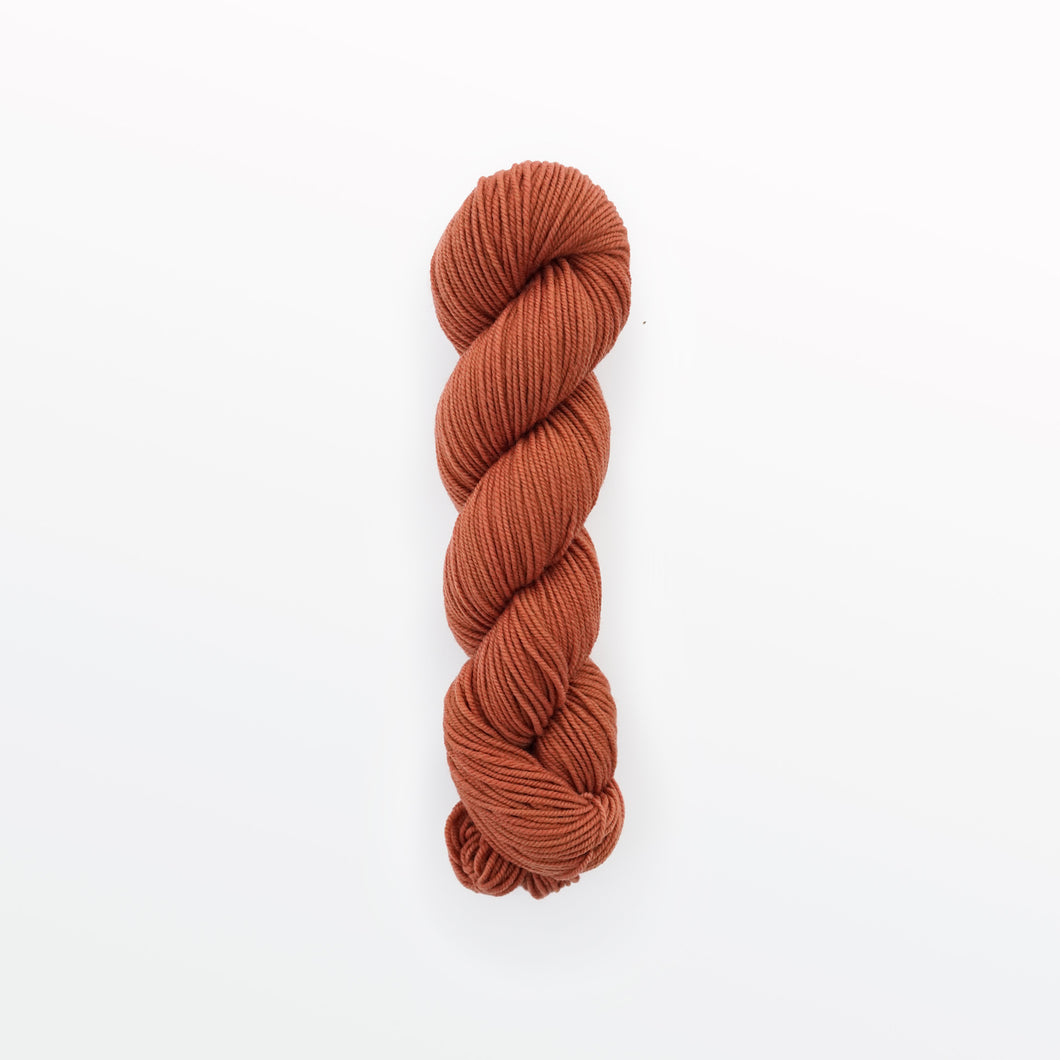 marmalade sport yarn, madder root and cutch, reddish orange, naturally dyed yarn, non-superwash, 156 yards, Merino/Rambouillet cross wool
