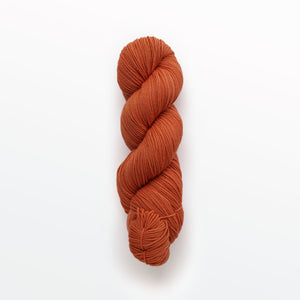 Apricot sport yarn, cutch & madder root, bright orange, naturally dyed yarn, non-superwash, 312 yards, Merino/Rambouillet cross wool