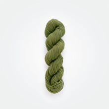 Load image into Gallery viewer, Fern sport yarn, weld &amp; logwood, olive green, naturally dyed yarn, non-superwash, 156 yards, Merino/Rambouillet cross wool
