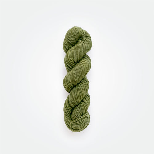 Fern sport yarn, weld & logwood, olive green, naturally dyed yarn, non-superwash, 156 yards, Merino/Rambouillet cross wool