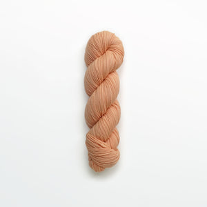 Light peach sport yarn, madder root, light peach, naturally dyed yarn, non-superwash, 312 yards, Merino/Rambouillet cross wool
