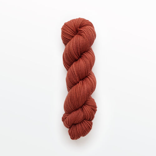 Cinnamon worsted yarn, madder root, brick red, naturally dyed yarn, non-superwash, 240 yards, Merino/Rambouillet cross wool