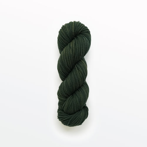 Pine worsted yarn, logwood & weld, dark green, naturally dyed yarn, non-superwash, 240 yards, Merino/Rambouillet cross wool