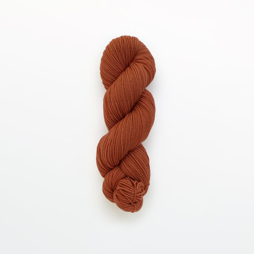 Marmalade DK yarn, madder root and cutch, dark orange, naturally dyed yarn, non-superwash, 260 yards, Merino/Rambouillet cross wool