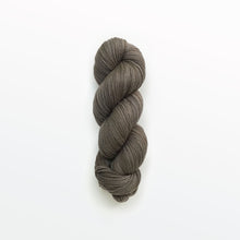 Load image into Gallery viewer, elm fingering yarn, black walnut, medium brown, naturally dyed yarn, non-superwash, 450 yards, merino/rambouillet cross wool
