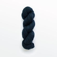 Load image into Gallery viewer, light denim fingering yarn, logwood, dark blue, naturally dyed yarn, non-superwash, 450 yards, merino/rambouillet cross wool
