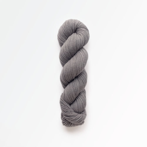 narwhal sport yarn, acorns + iron, light gray, naturally dyed yarn, non-superwash, 312 yards, Merino/Rambouillet cross wool