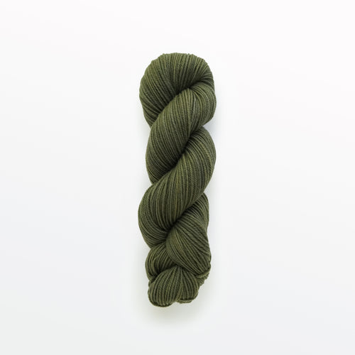 Fern worsted yarn, logwood & weld, olive-green, naturally dyed yarn, non-superwash, 240 yards, Merino/Rambouillet cross wool