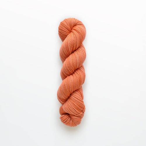 Tangerine worsted yarn, madder root, dark orange/red, naturally dyed yarn, non-superwash, 240 yards, Merino/Rambouillet cross wool