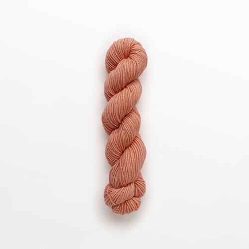Light Peach sport yarn, madder root, light peach, naturally dyed yarn, non-superwash, 312 yards, Merino/Rambouillet cross wool