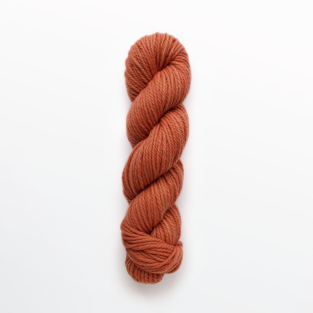 Clay bulky yarn, Madder root, rusty orange, naturally dyed yarn, non-superwash, 125 yards, Merino/Rambouillet cross wool