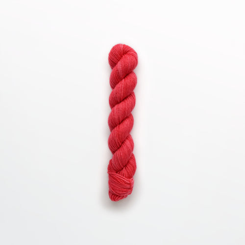 crab apple fingering yarn, cochineal, bright pink/red, naturally dyed yarn, non-superwash, 112 yards, Merino/Rambouillet cross wool