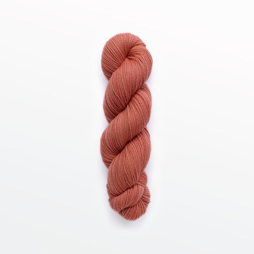 clay sport yarn, madder root, dark orange/red, naturally dyed yarn, non-superwash, 312 yards, Merino/Rambouillet cross wool
