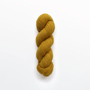 Mustard sport yarn, fustic wood, ochre, naturally dyed yarn, non-superwash, 312 yards, Merino/Rambouillet cross wool